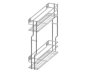 Pull out kitchen basket storage Variant Multi - soft close - 200mm, chrome, sliding system REJS, left