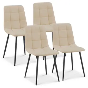 Zurich Ivory White Faux Leather Dining Chair with Modern Design