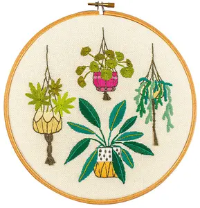 HOUSEPLANTS - Embroidery Kit with Hoop: House Plants - Vervaco