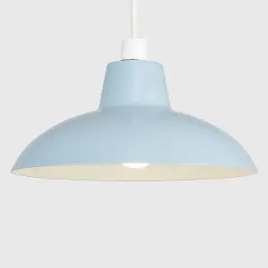 ValueLights Civic Retro Style Gloss Blue Metal Easy Fit Ceiling Pendant Light Shade