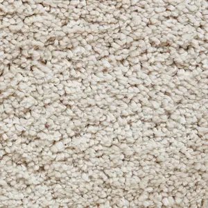 Cream Plain Shaggy Easy to Clean Modern Polypropylene Rug for Living Room Bedroom and Dining Room-120cm X 170cm