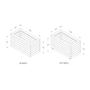 Forest Garden Linear Natural Timber Rectangular Planter (H)49.6cm (W)80cm