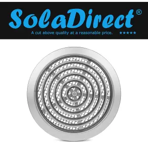 Silver Mini Round Air Vent Grille 80mm with Flange and Fly Screen Ventilation Cover