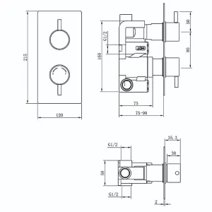 Venus Chrome Single Outlet Concealed Valve & Round Shower Head With Round Controls