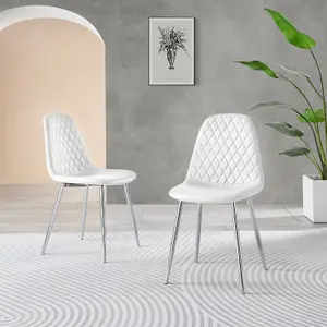 Giovani Round 4 Seat 100cm White High Gloss Halo Base Grey Glass Top Dining Table 4 White Faux Leather Gold Leg Corona Chairs