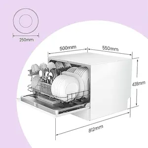 Comfee 6.5L White Tabletop Freestanding Compact Dishwasher with LED Display