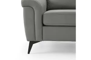 Emma 3 Seater Sofa With Chaise, Grey Air Leather