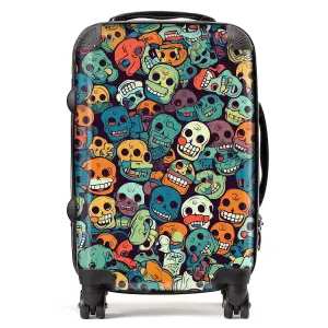 Smiling Skulls Pattern Suitcase - Cabin