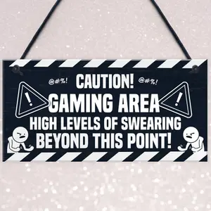 Funny Rude Gaming Sign Gamer Gift For Son Brother Christmas Birthday Gift Idea