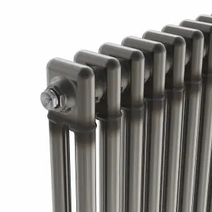 Right Radiators 600x425 mm Horizontal Traditional 2 Column Cast Iron Style Radiator Raw Metal