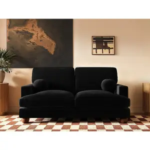 Solace+Co Addison 2 Seater Velvet Sofa - Black