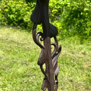 Ornate Cast Iron Bird Bath Ground Stake