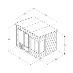 4Life 8x6 Pressure Treated Double Door Pent Summerhouse Yes