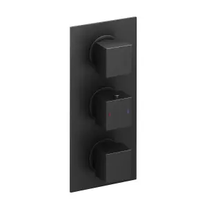 Zoia Black Triple Outlet Square Concealed Shower Valve