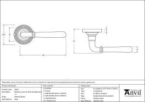 From The Anvil Polished Nickel Newbury Lever on Rose Set (Beehive) - Unsprung