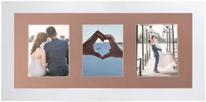 Metro White Frame with Pink Mount for 3 Image Sizes 7 x 5 Inch