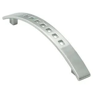 Curved Bow Cabinet Pull Handle 162 x 16mm 128mm Fixing Centres Polished Chrome