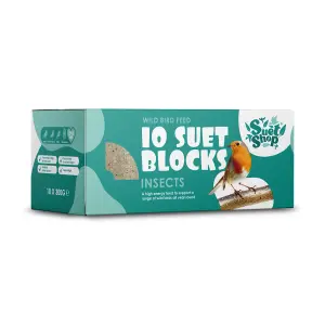 Suet Shop Wild Bird Food Insect Flavoured Suet Blocks Bird Feed 300g 10 Pack