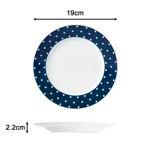 24pc Blue &  White Spot Dinner Set