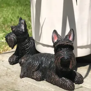 Set of  3 Scottie Dog shaped plant pot stands, great novelty  patio decoraion and Scottish Terrier lover gift