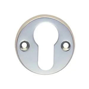 45mm Euro Profile Open Escutcheon 8mm Depth Polished Chrome Keyhole Cover