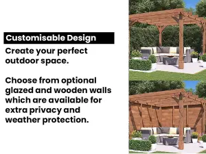 Dunster House Wooden Pergola Garden Plant Frame Furniture Kit Leviathan 5m x 3m