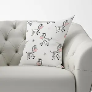 Cute Hand Drawn Zebra Cushions 60cm x 60cm