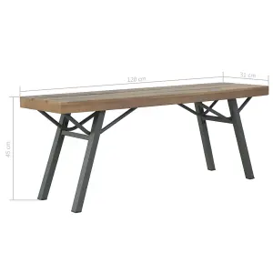 Berkfield Garden Bench 120 cm Solid Acacia Wood