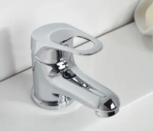 Bristan Iris Chrome Basin Mixer Mono Tap Cloakroom Bathroom + Fixings + Waste