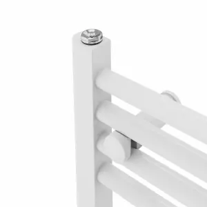 Right Radiators Prefilled Thermostatic Electric Heated Towel Rail Straight Ladder Warmer Rads - White 1400x600 mm