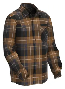 Mascot Customized Checked Flannel Shirt (Nut Brown Checked)  (XXXX Large)