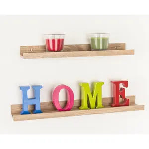 Display Floating Shelf Kit Oak / 4.6cm H x 48cm W x 10cm D