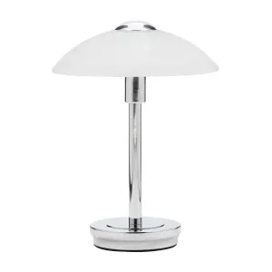 Litecraft Alasbaster Touch Chrome Table Lamp