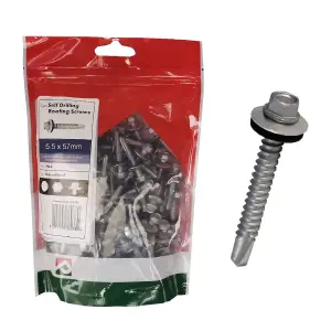 50 x Roofing Screws for Metal Sheets & Cladding Self Drill 55 x 57mm Hex Head