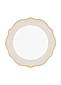 Rozi Jaswely Collection Porcelain Dinner Plates, Set of 6 - Sand Beige