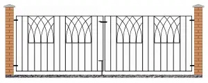 ABBI Metal Scroll Driveway Gate 2413mm GAP x 812mm High ABZP10