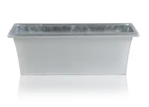 Primrose Silver Zinc Galvanised Trough Indoor Outdoor Planter Flower Plant Pot 60cm