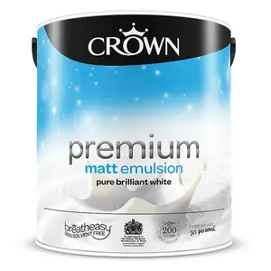 Crown 2.5L Premium Matt Emulsion Paint White