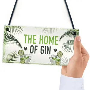 Red Ocean Gin Sign Funny Gin Gift Home Bar Sign For Garden Summer House Gifts