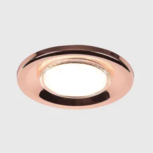 ValueLights Downlight Fire Rated Copper Ceiling Light Fitting 6 Pack With Warm White Bulbs