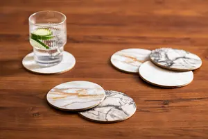 Maison by Premier Dia 6Pc Marble Effect Assorted Cork Coasters