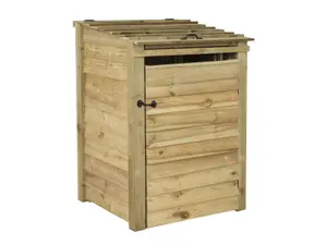 Wooden Wheelie Bin Store (Single, Light green (Natural)