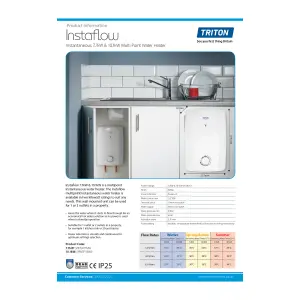 Triton Instaflow Manual 5.4kW Instantaneous water heater