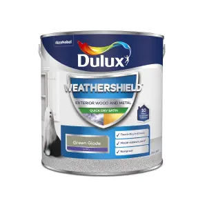 Dulux Weathershield Green glade Satinwood Exterior Metal & wood paint, 2.5L Tin