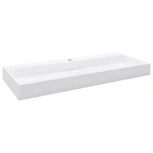 Belfry Bathroom Matanna White Ceramic Rectangular Sink 1 tap hole / 1200 x 460 x 110 mm