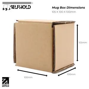 MUG POSTAGE BOXES - 105 x 95 x 100 Double Wall - Brown (Pack of 25)