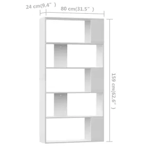 Berkfield Book Cabinet/Room Divider White 80x24x159 cm Engineered Wood