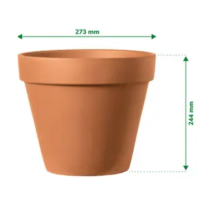 Verve Laleh Terracotta Plant pot (Dia) 27.3cm, (H)24.4cm, 9L