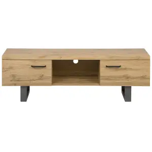 Beliani Modern TV Stand Light Wood TIMBER