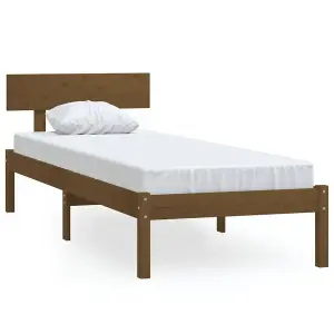 Berkfield Bed Frame Honey Brown Solid Wood Pine 90x190 cm Single